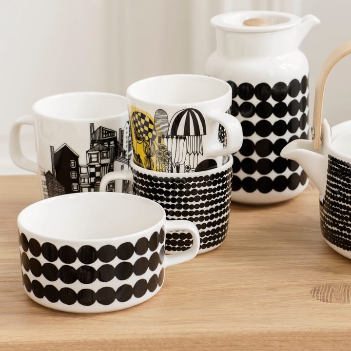 Siirtolapuutarha coffee cup 20 cl - white-black-yellow - Marimekko