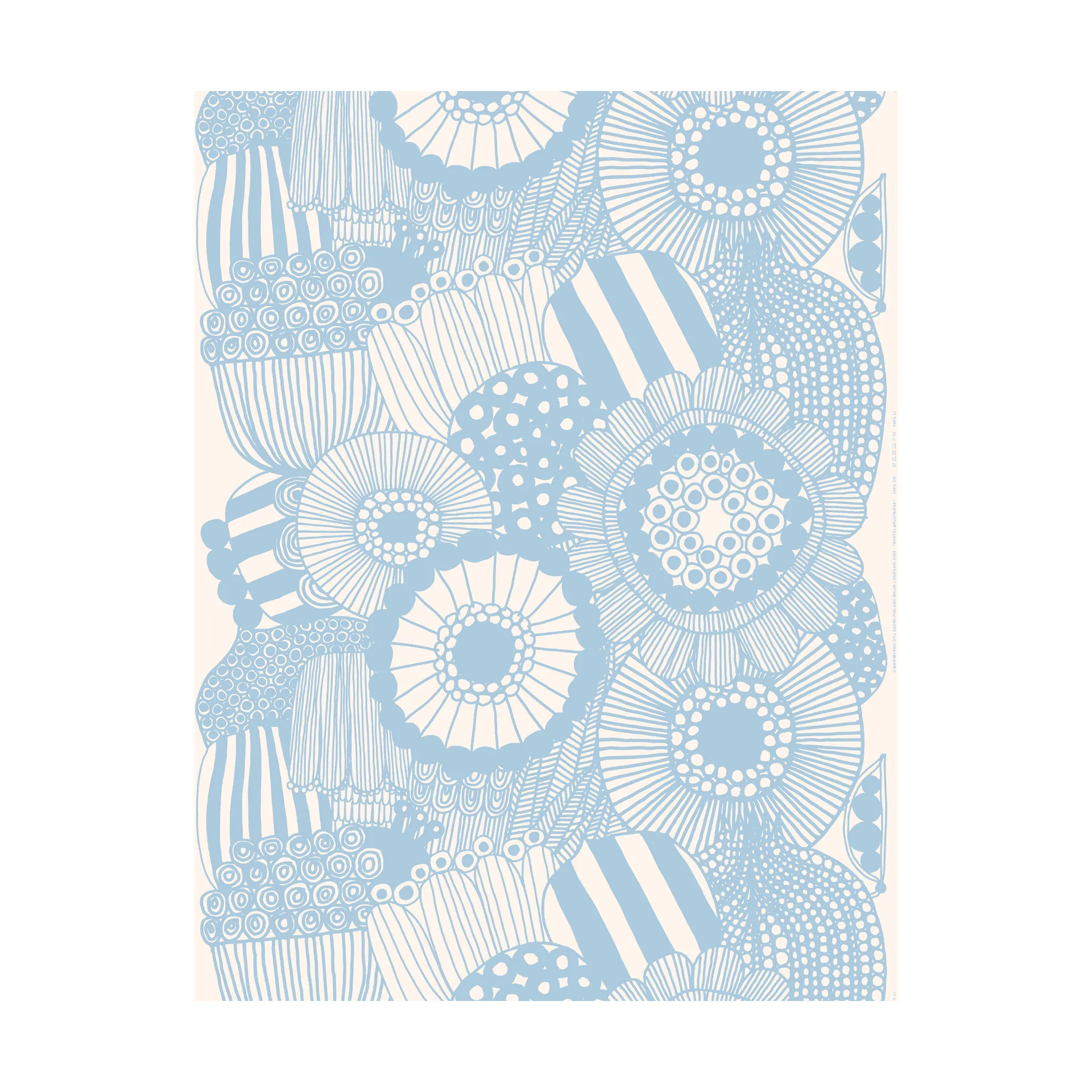 Siirtolapuutarha fabric, Beige-blue Marimekko