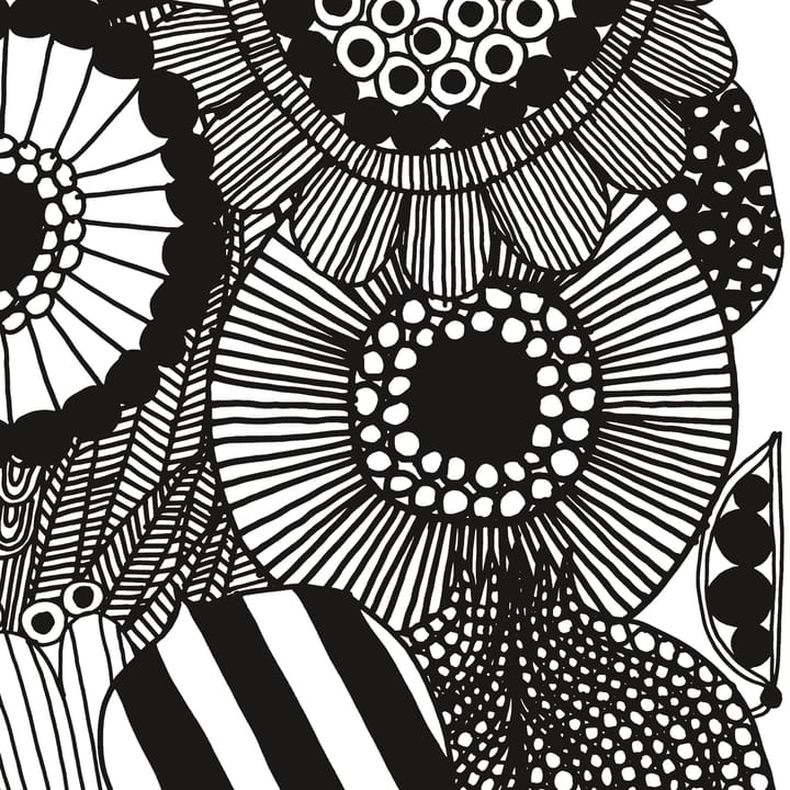 Siirtolapuutarha fabric, white-black Marimekko