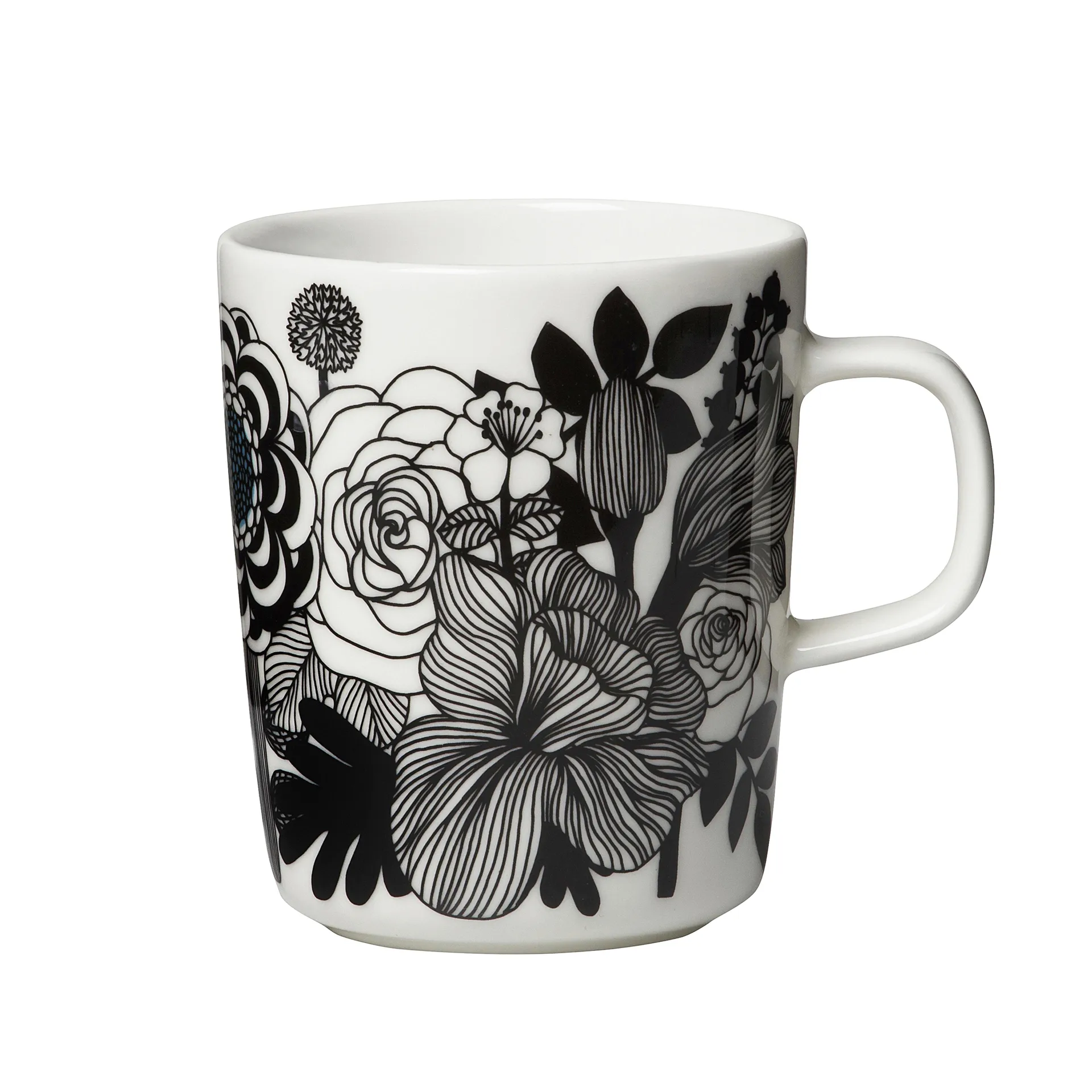 Siirtolapuutarha mug 2,5 dl, black and white (Finland 100 years) Marimekko