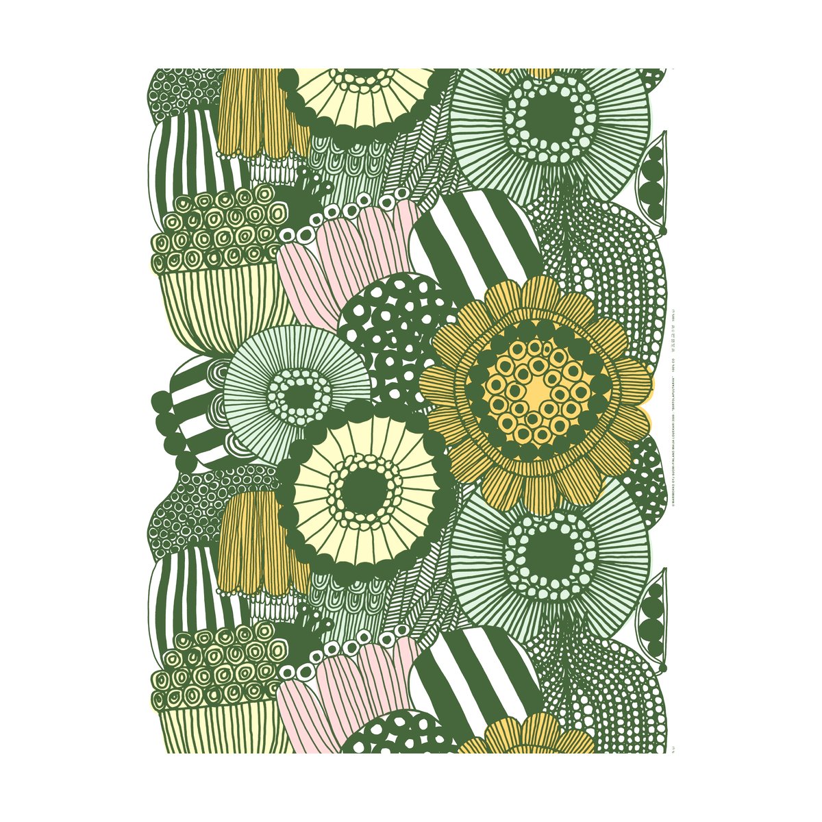 Marimekko Siirtolapuutarha oilcloth White-green-light yellow-orange
