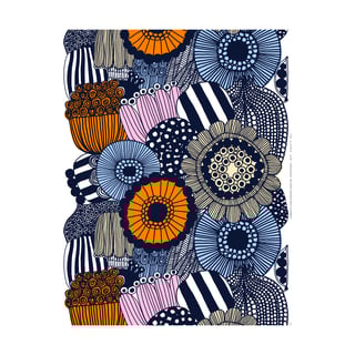 Marimekko Siirtolapuutarha oilcloth White-yellow-orange-light blue