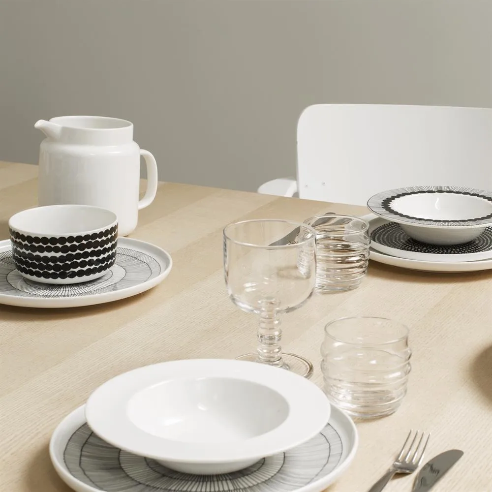 Siirtolapuutarha plate Ø 25 cm, 6-pack black-white,  Marimekko