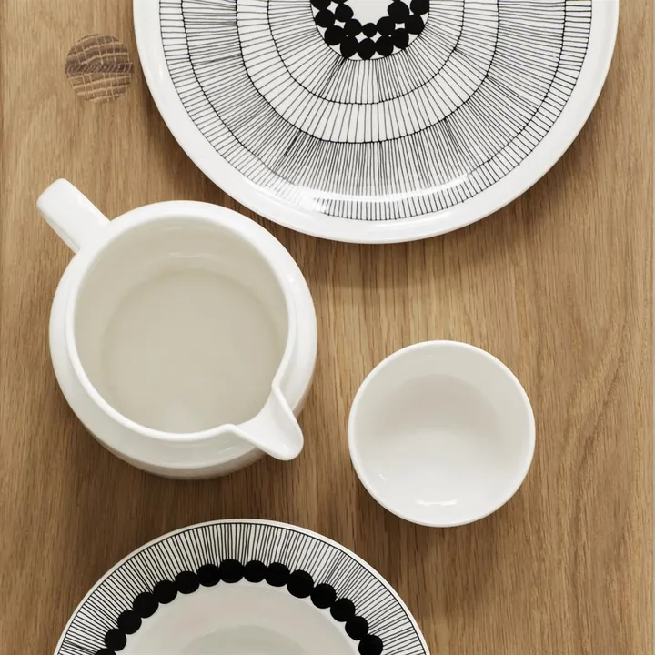 Siirtolapuutarha plate Ø 25 cm, 6-pack black-white from Marimekko