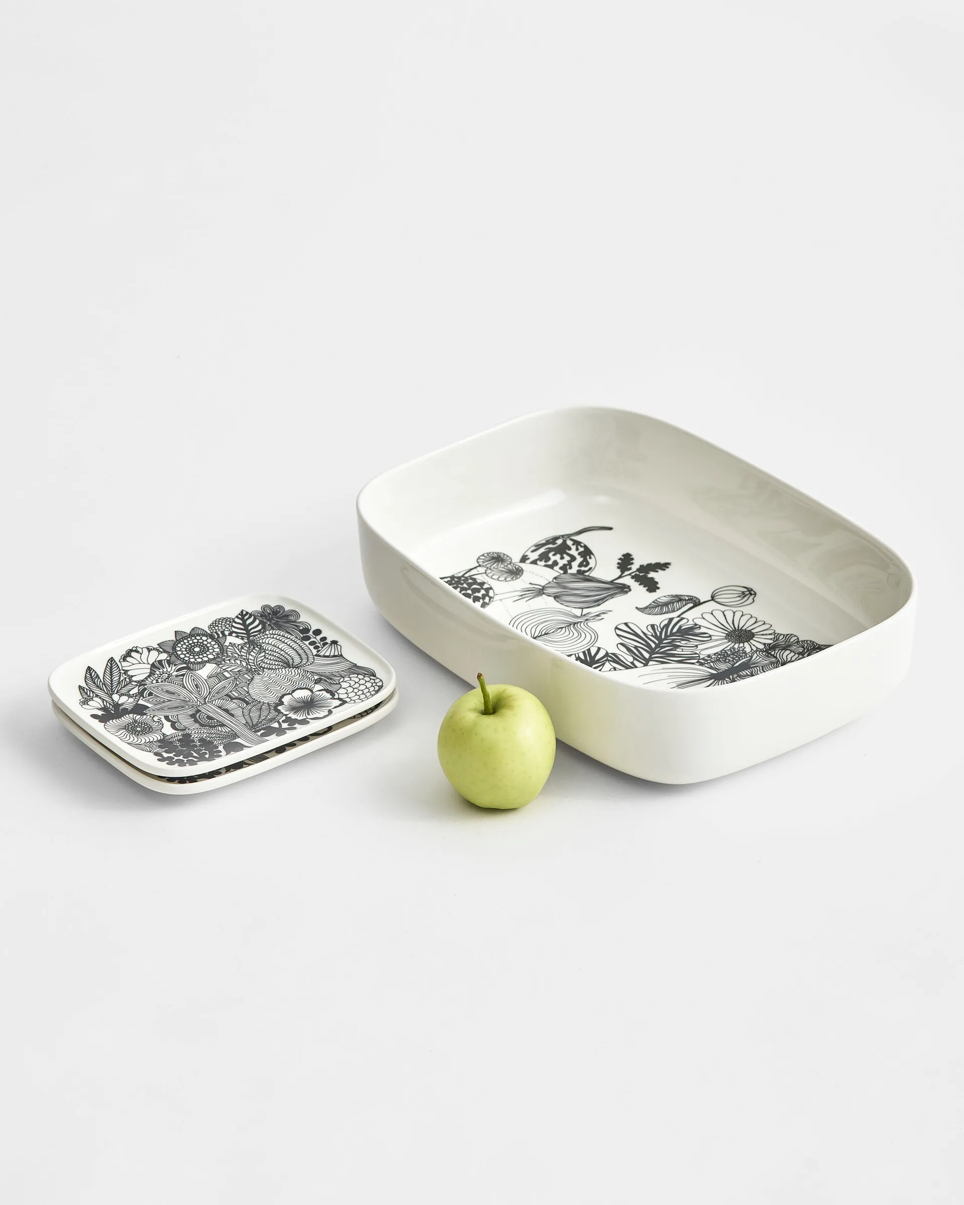 Siirtolapuutarha saucer 15x12 cm, black-white (Finland 100 years) Marimekko