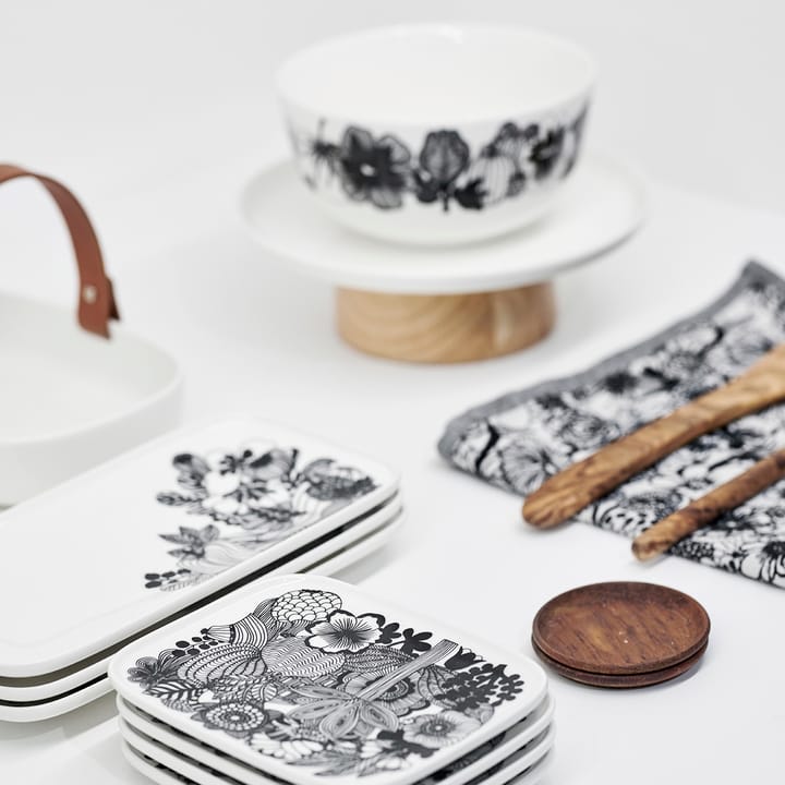 Siirtolapuutarha saucer 24.5x12 cm, black and white Marimekko