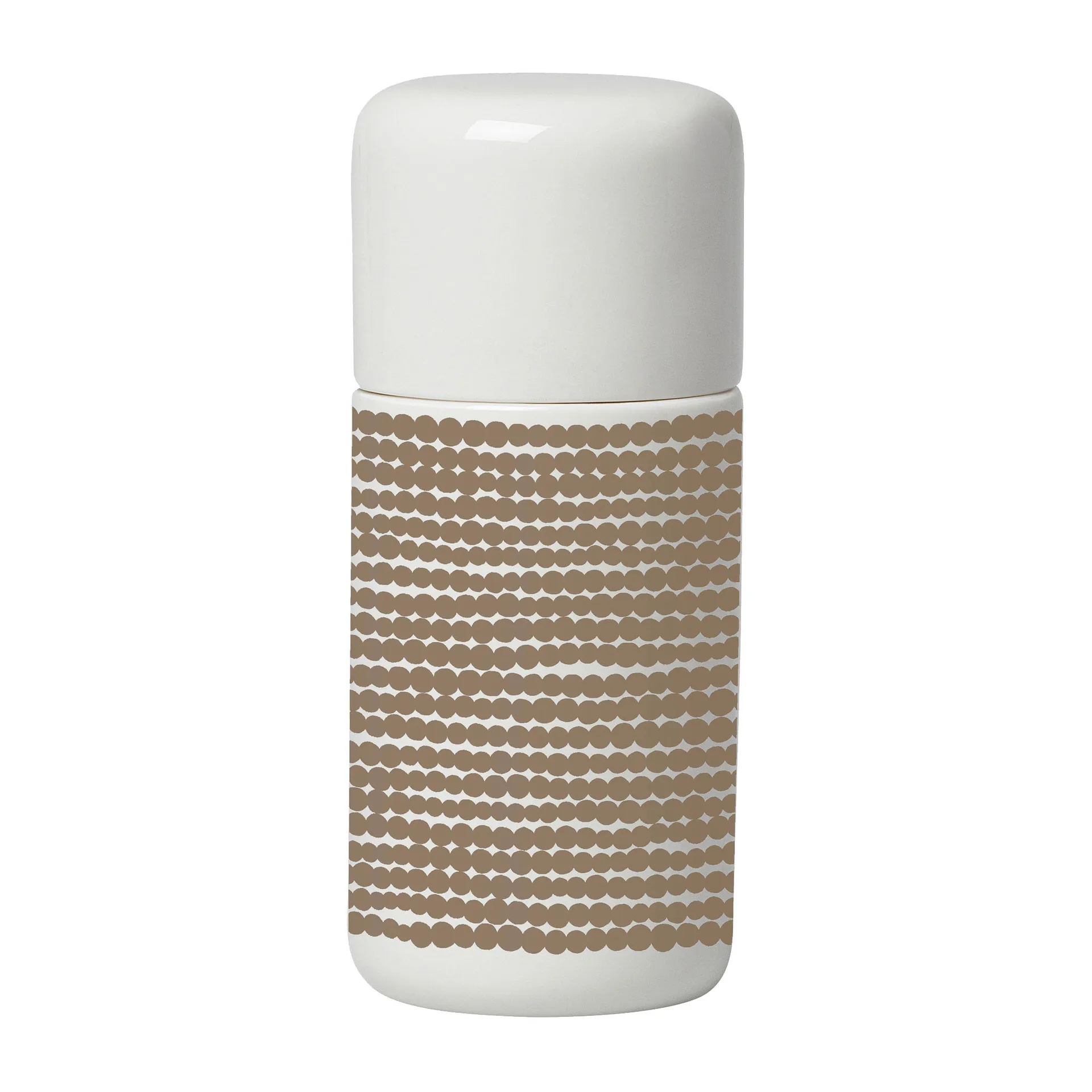 Siirtolapuutarha spice mill patterned container, white-clay Marimekko