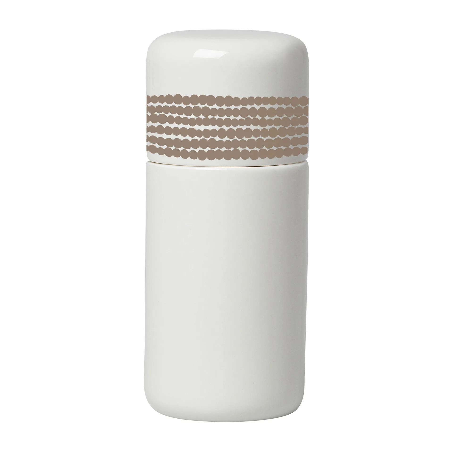 Siirtolapuutarha spice mill patterned lid, white-clay Marimekko