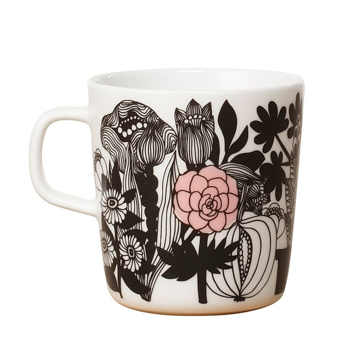 Siirtolapuutarha tea mug - black-white-pink - Marimekko