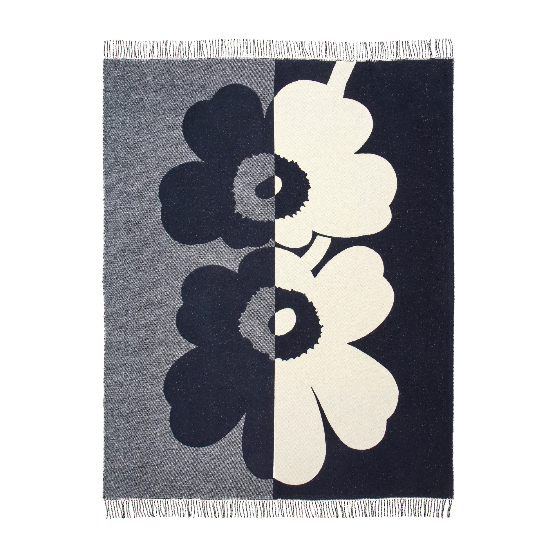 Suur Unikko throw 130x170 cm, Dark blue-sand-off white-gold Marimekko