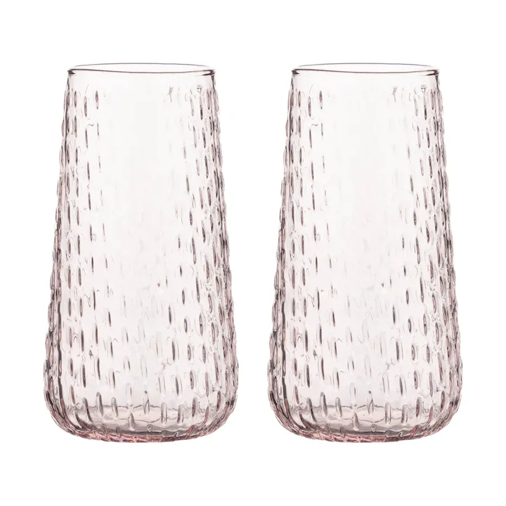 Syksy long tumbler glass 2-pack - Light pink - Marimekko