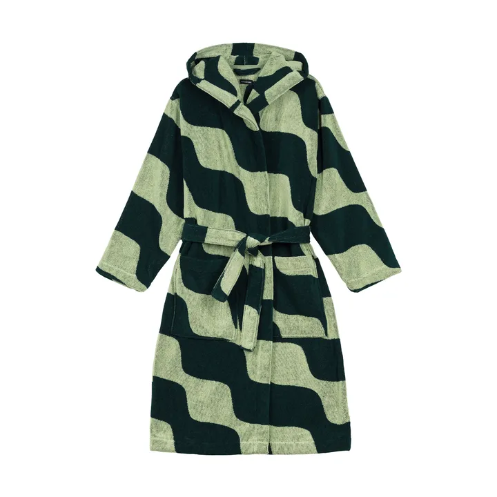 Taifuuni cotton bathrobe - Pear-dark green - Marimekko
