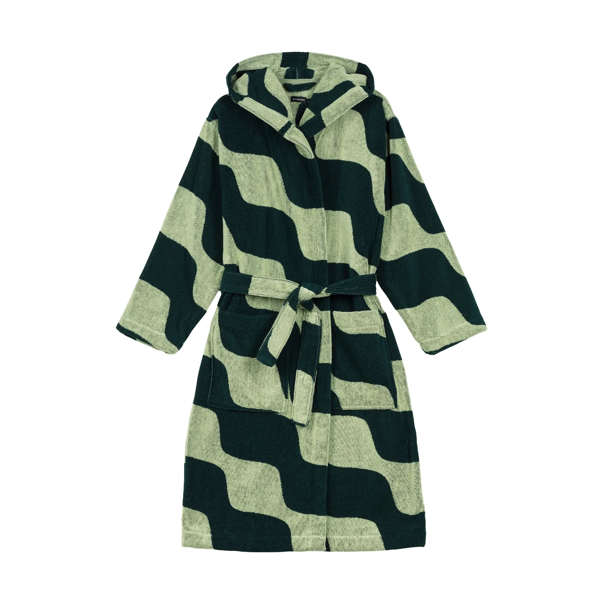 Taifuuni cotton bathrobe, Pear-dark green Marimekko