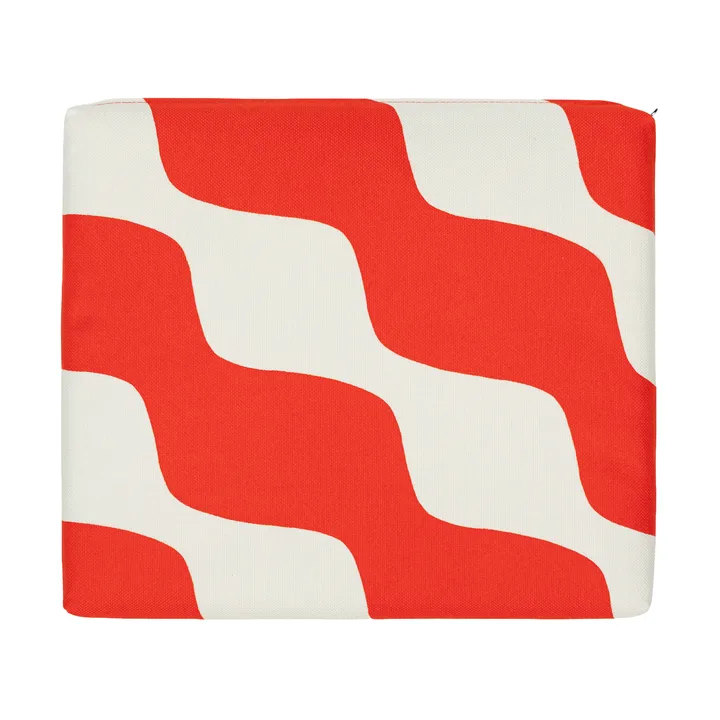Taifuuni seat cushion - Natural white, orange red, 40x35 cm - Marimekko