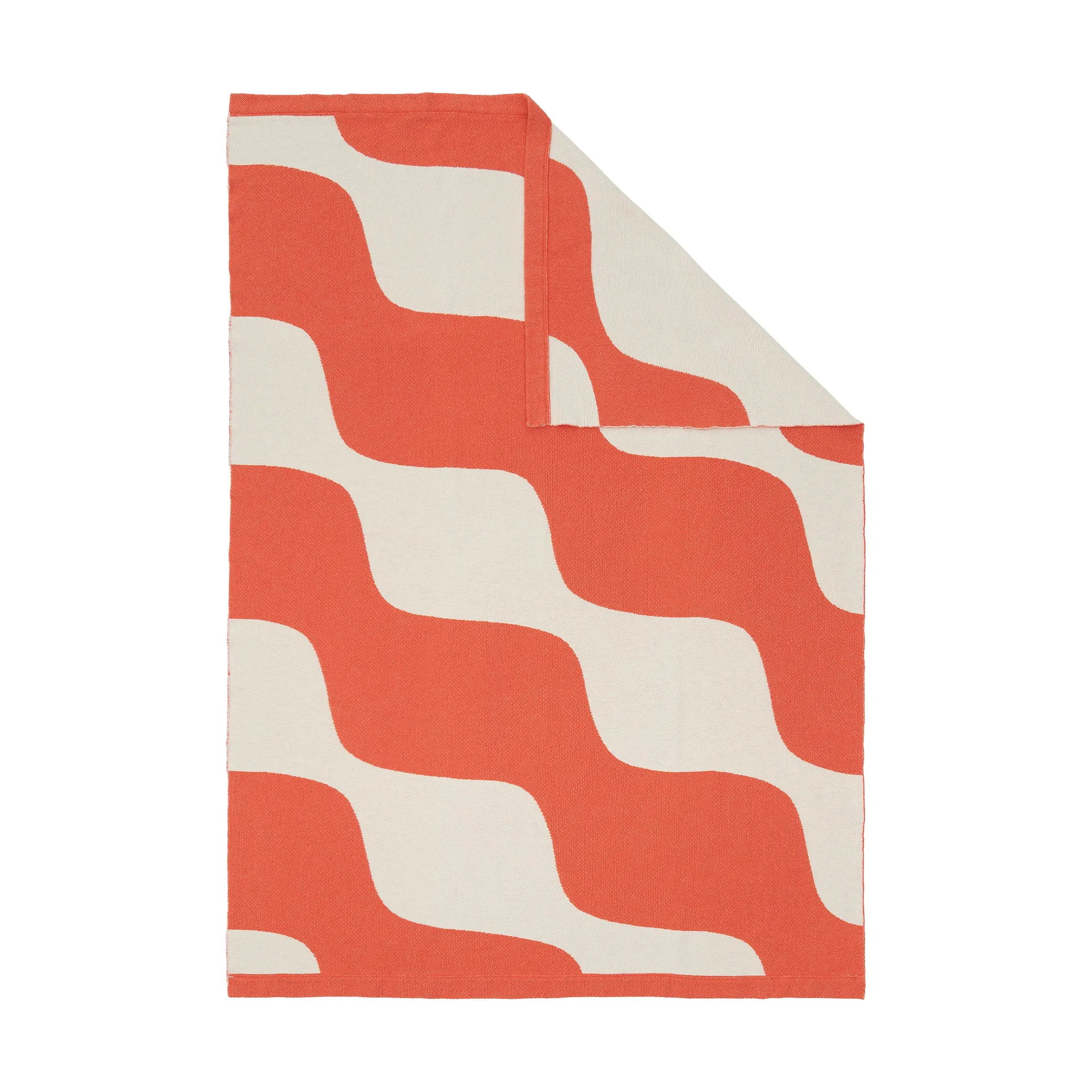 Taifuuni throw, Off white-orange red, 140x180 cm Marimekko