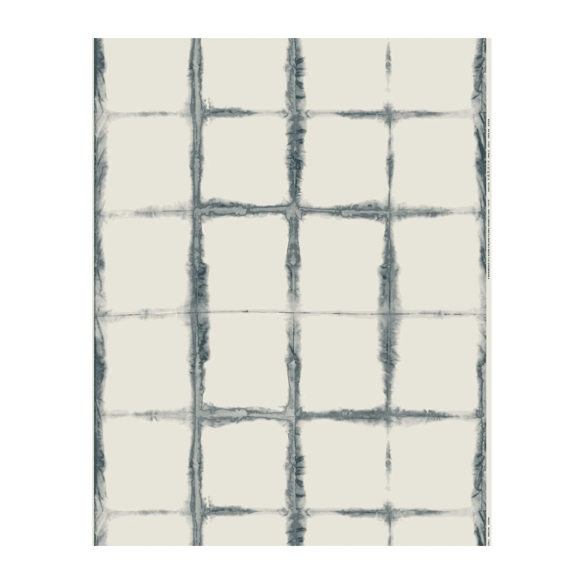 Taite fabric cotton wool-hemp, White-dark blue Marimekko