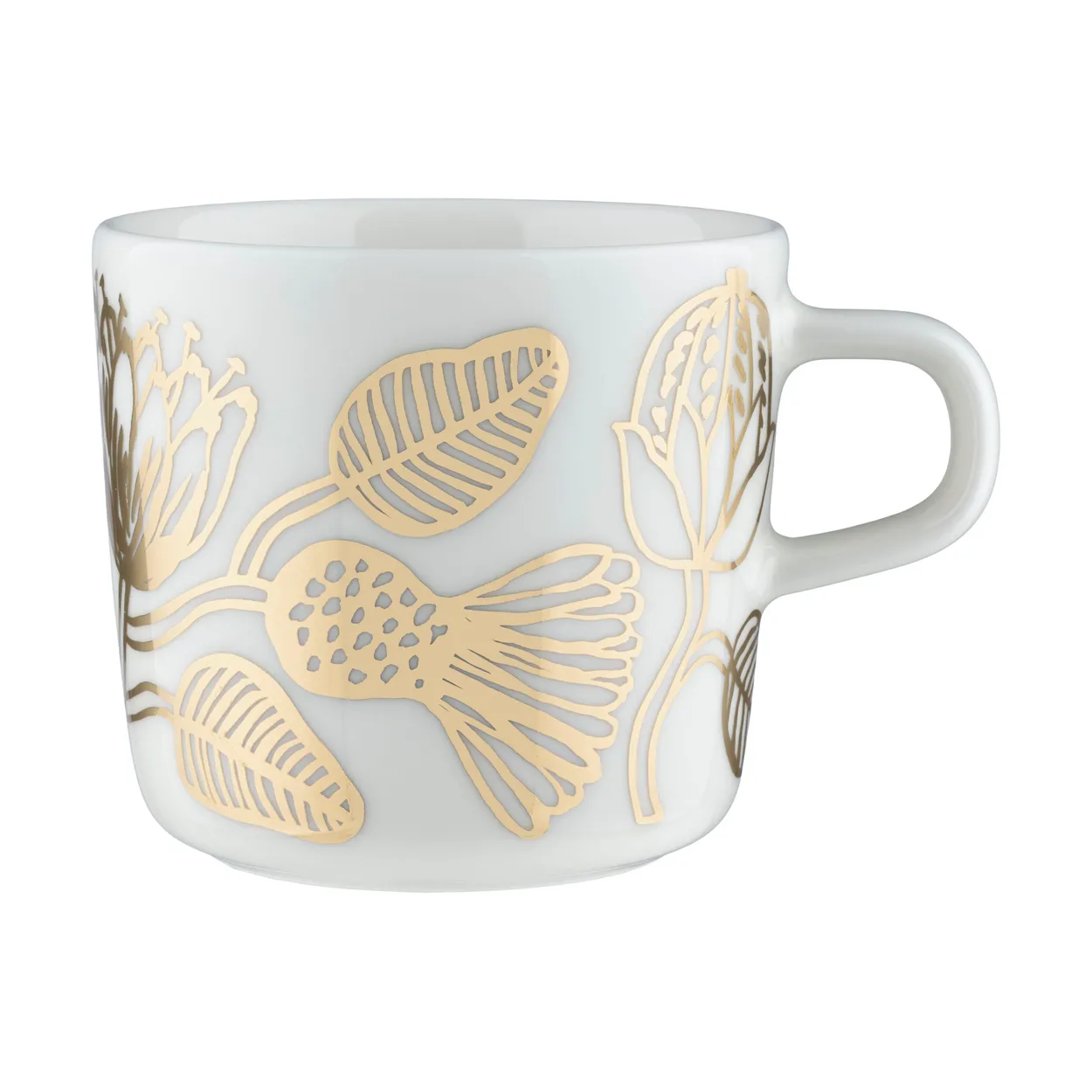 Marimekko Tiara coffee cup 20 cl White-gold | Scandinavian Design | Coffee cups | Gold-coloured