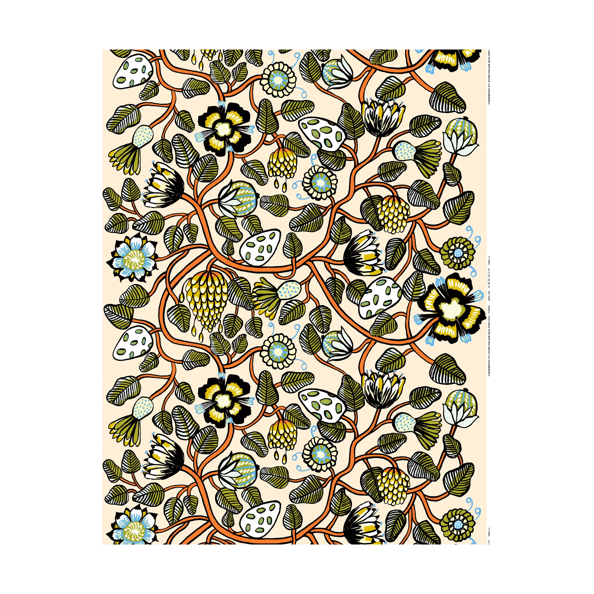 Tiara fabric, Beige Marimekko