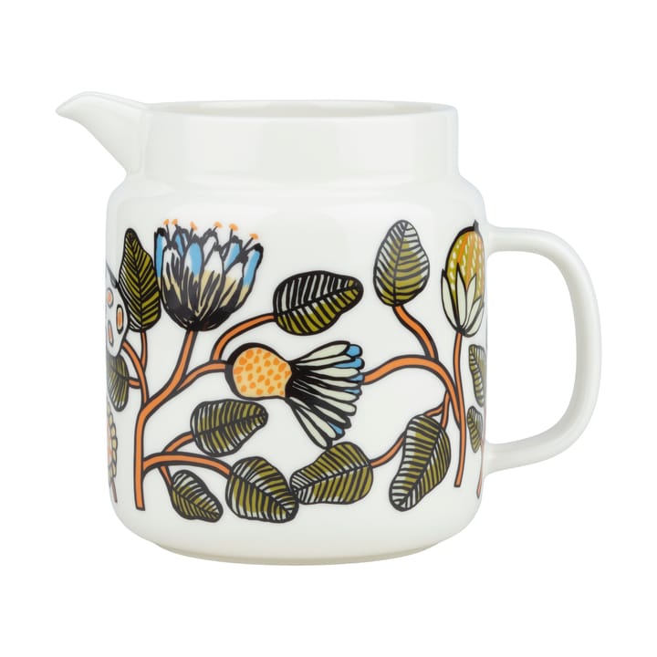 Tiara pitcher - White-warm orange-green - Marimekko