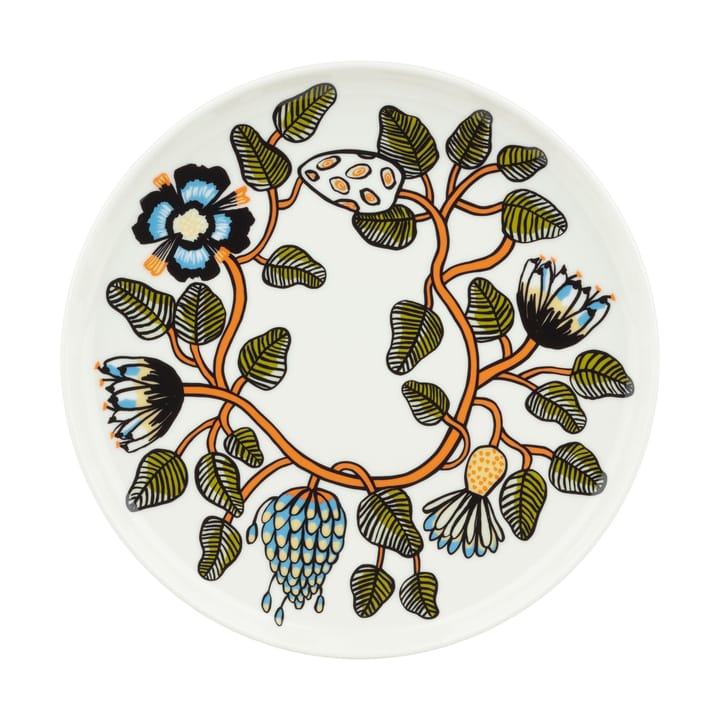 Tiara plate Ø25 cm - White, warm orange, green - Marimekko