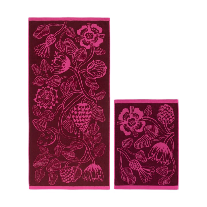Tiara towel set 2 pieces - Burgundy-pink - Marimekko
