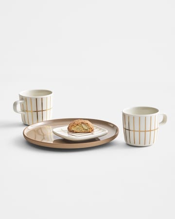 Tiiliskivi coffee cup 20 cl - White-gold - Marimekko