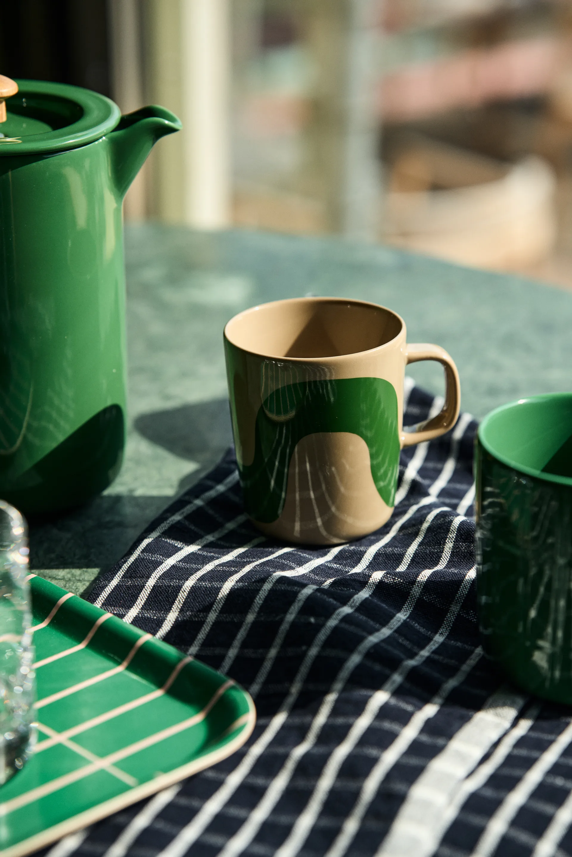 Tiiliskivi coffee press 0.9 l, Dark green Marimekko