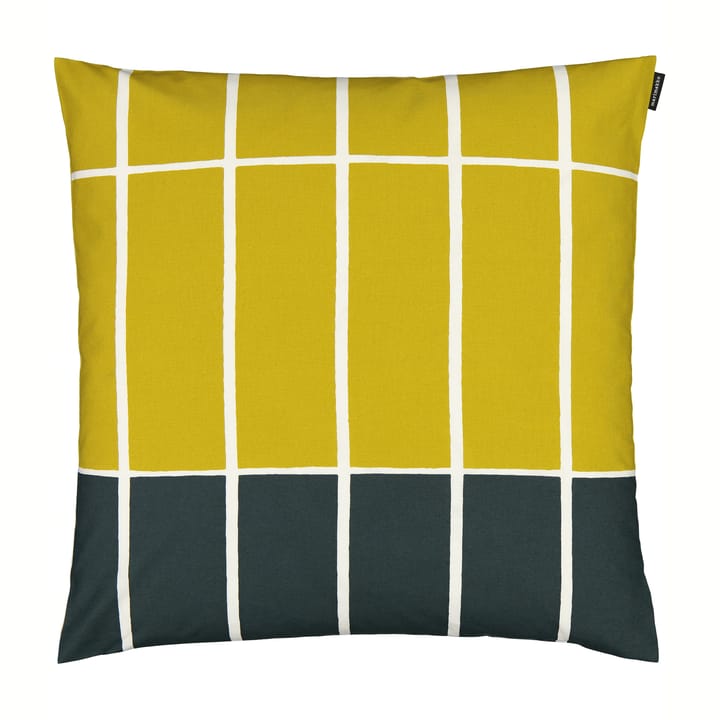 Tiiliskivi cushion cover 50x50 cm, yellow-dark green Marimekko