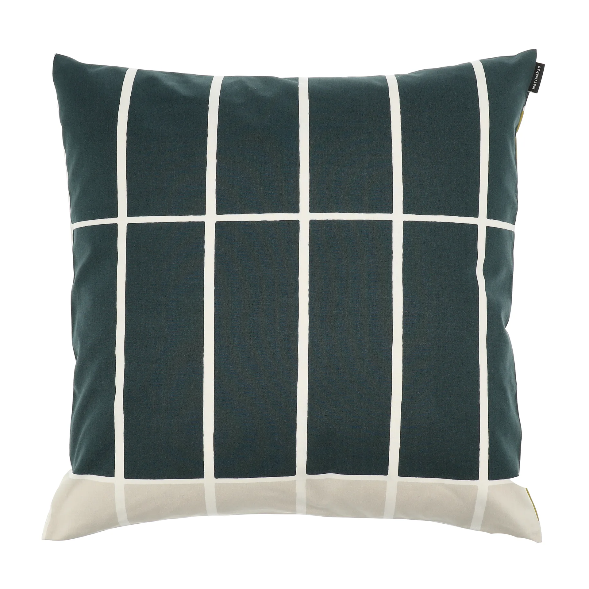 Tiiliskivi cushion cover 50x50 cm, yellow-dark green Marimekko