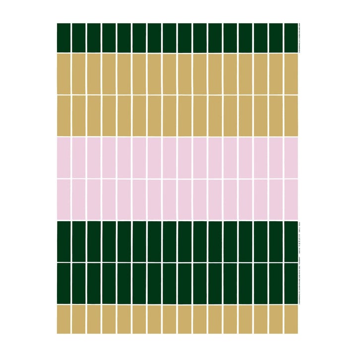 Tiiliskivi fabric - Beige-pink-darkgreen - Marimekko