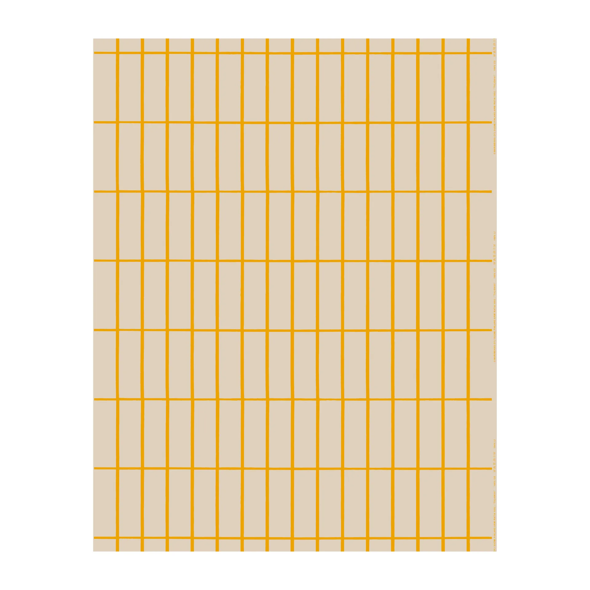 Tiiliskivi fabric cotton-linen, Linen-yellow Marimekko