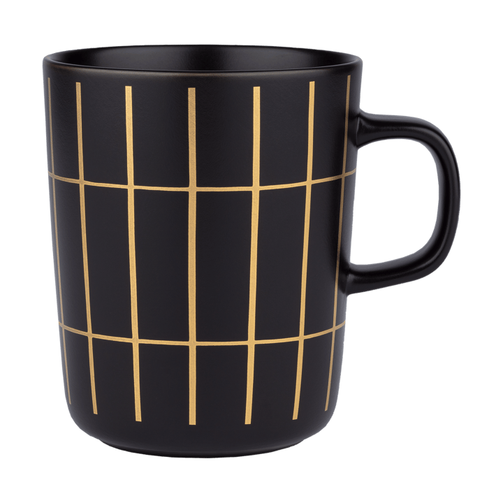 Tiiliskivi metal mug 25 cl - Black-gold - Marimekko