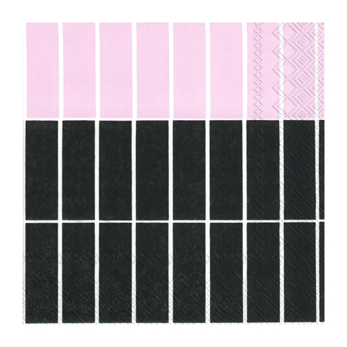 Tiiliskivi Raita napkins 20-pack, Black rose Marimekko