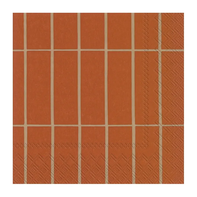 Tiiliskivi Raita napkins 20-pack, Copper linen Marimekko