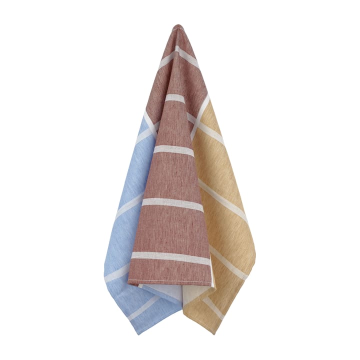 Tiiliskivi tea towel 47x70 cm - Light blue-red-beige - Marimekko