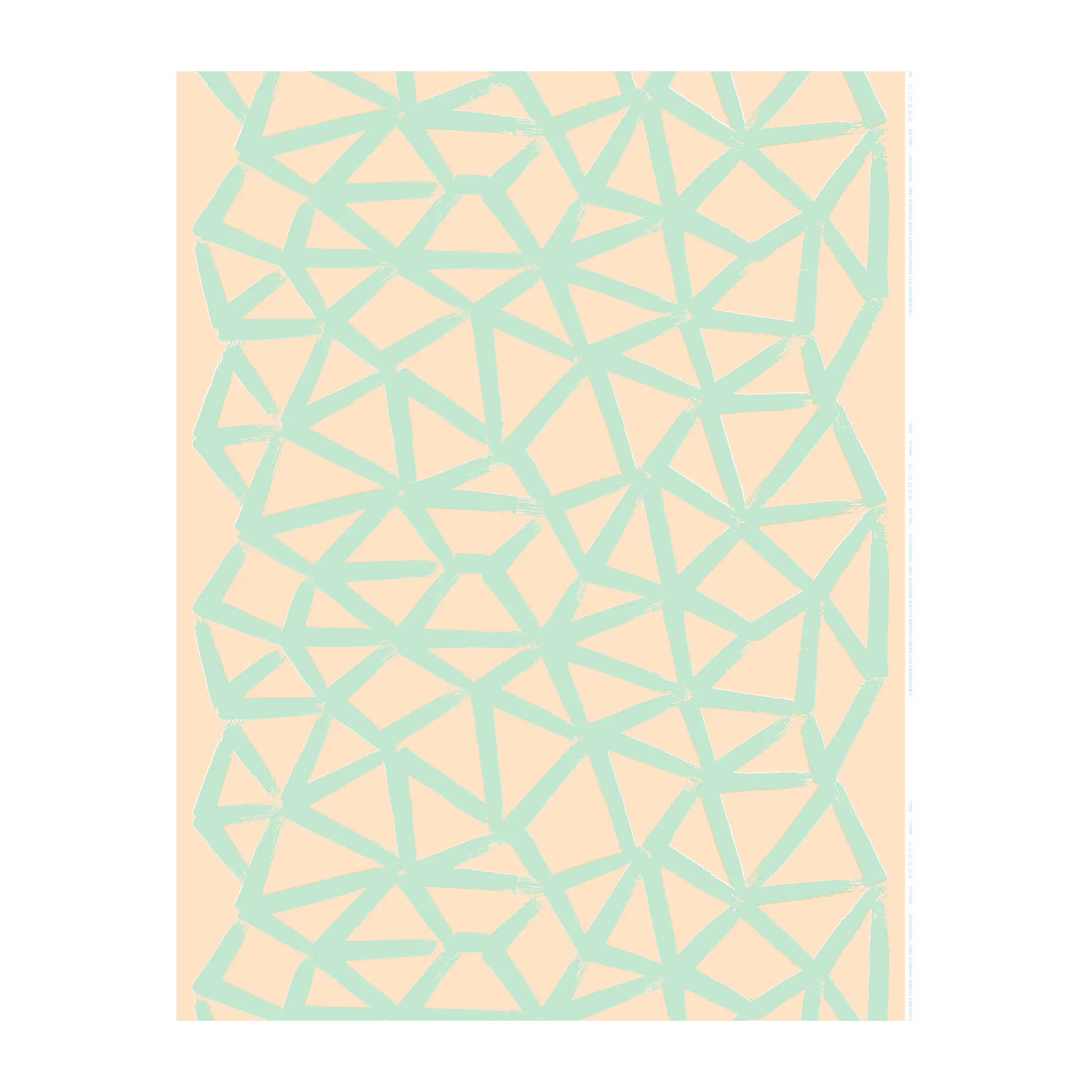 Ukkospilvi linen fabric, Peach-mint Marimekko