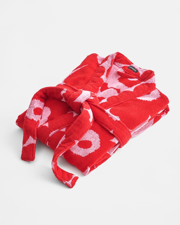 Unikko 2 bathrobe - Red-pink, L - Marimekko