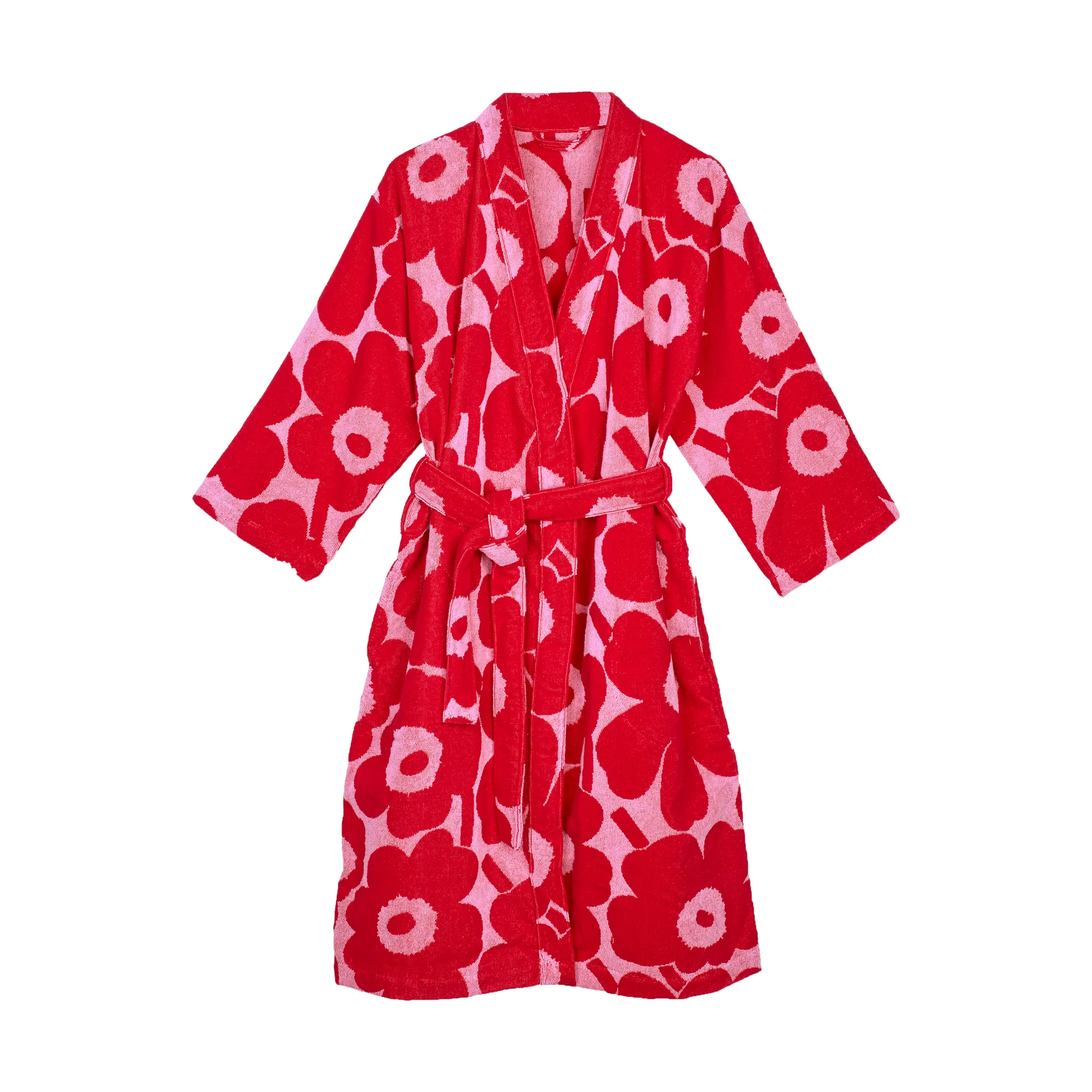 Unikko 2 bathrobe, Red-pink, S Marimekko