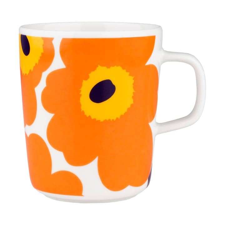 Unikko 60 year anniversary mug 25 cl - White-orange-yellow - Marimekko