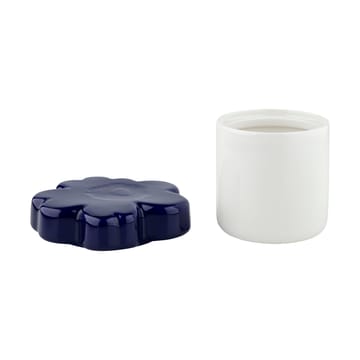 Unikko 60th Anniversary jar Ø6.5x15.5 cm - White-d. blue - Marimekko