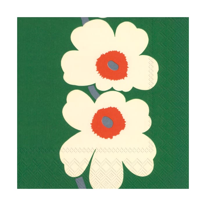 Unikko 60th Anniversary napkins 33x33 cm 20-pack, Green Marimekko