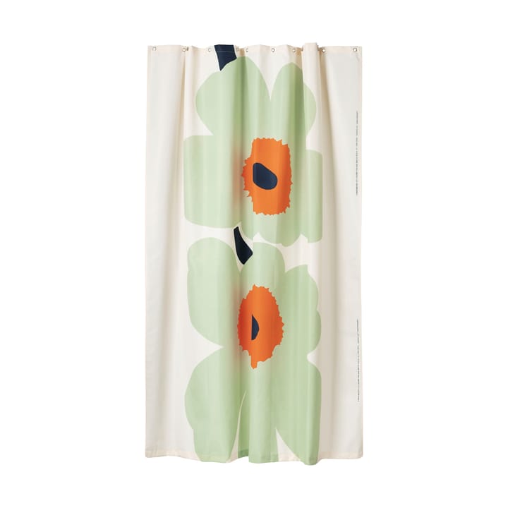 Unikko 60th Anniversary shower curtain 180x200 cm - Off white-sage-dark blue - Marimekko