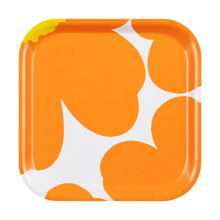 Unikko 60th Anniversary tray 20x20 cm - White-orange-yellow - Marimekko