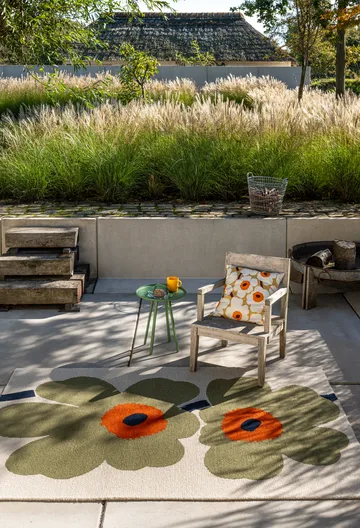 Unikko anniversary outdoor rug - Dusty green, 140x200 cm - Marimekko