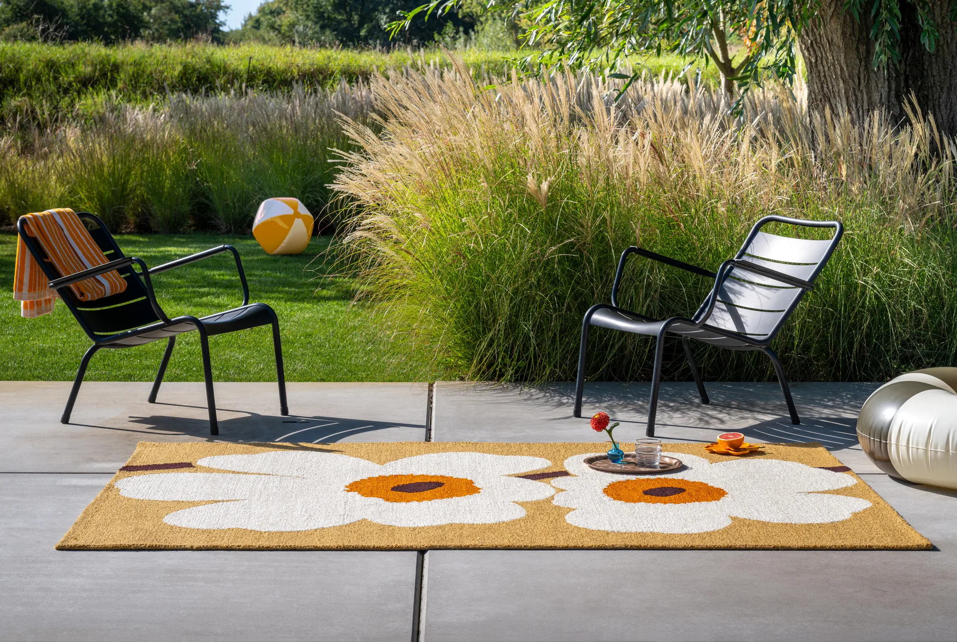 Unikko anniversary outdoor rug, Honey, 160x230 cm Marimekko