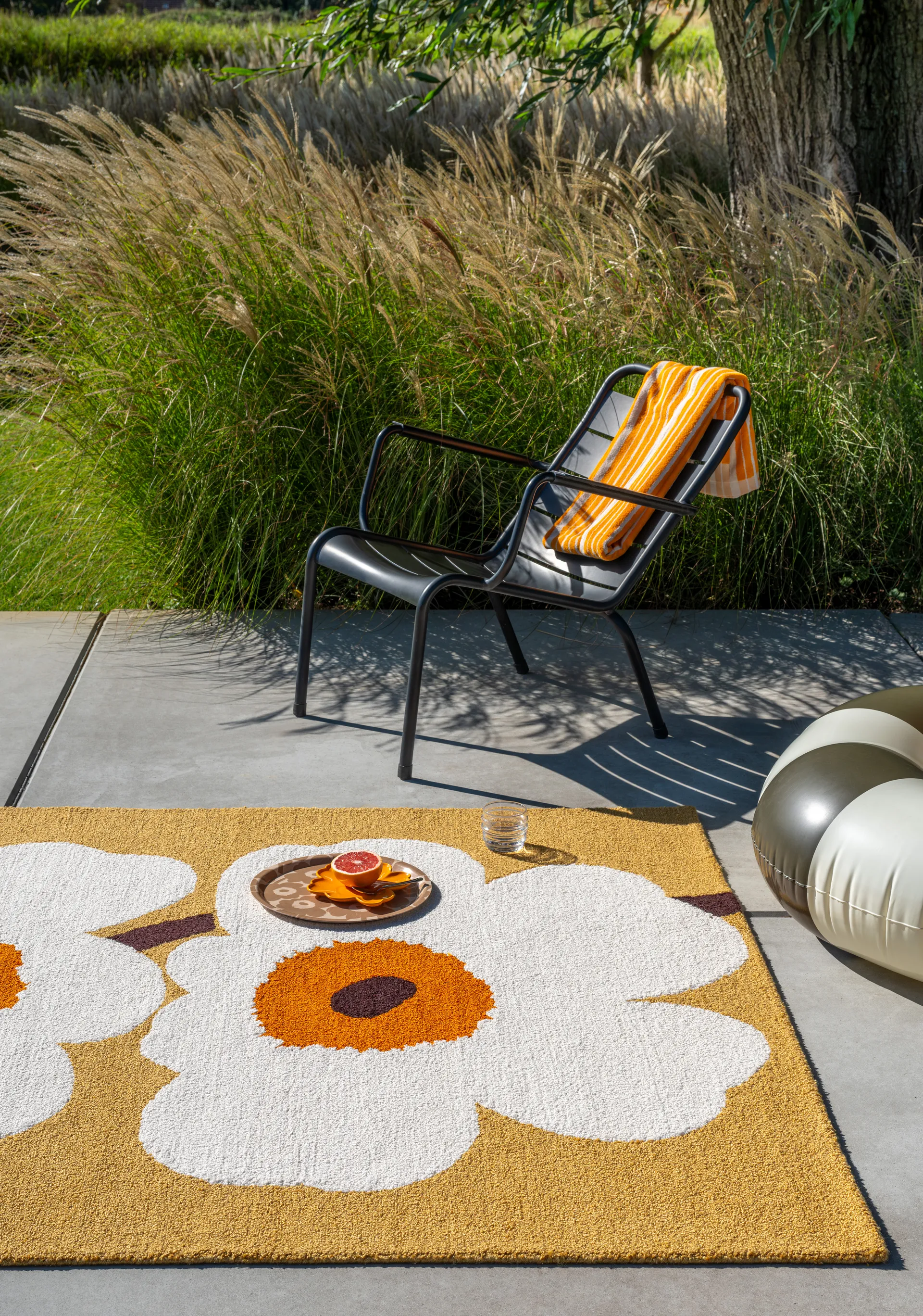 Unikko anniversary outdoor rug, Honey, 160x230 cm Marimekko