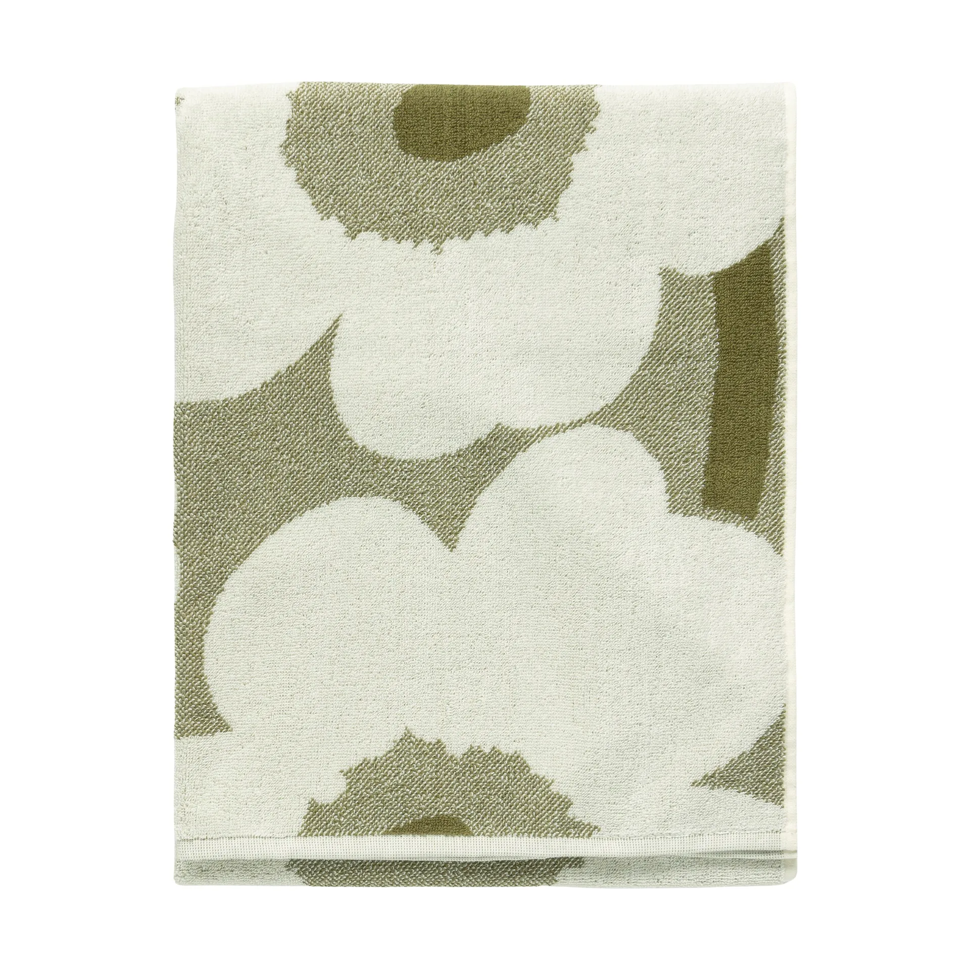 Unikko bath towel 70x150 cm, Green umber-cream Marimekko