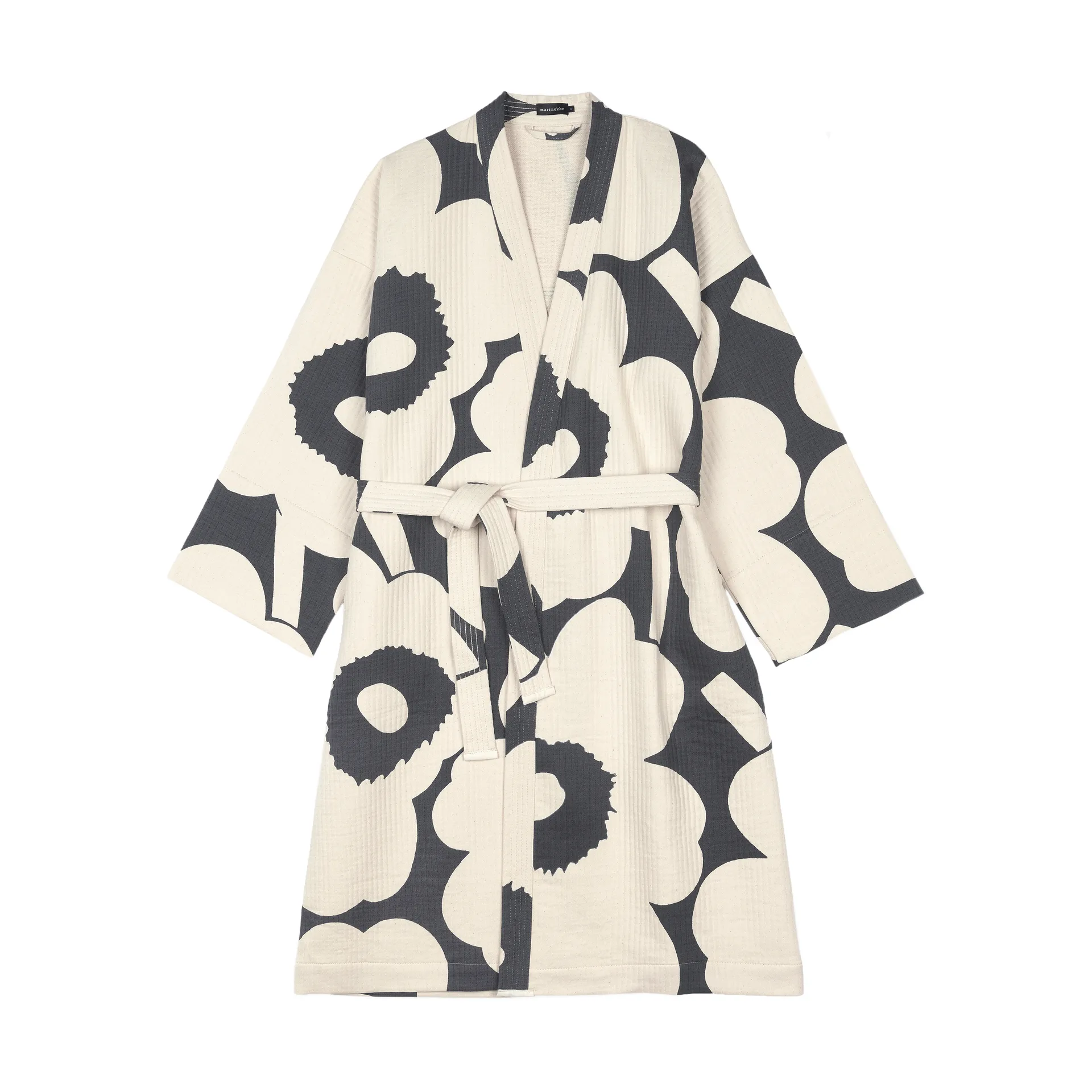 Unikko bathrobe, Charcoal-off white, S Marimekko