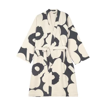 Unikko bathrobe - Charcoal-off white, S - Marimekko