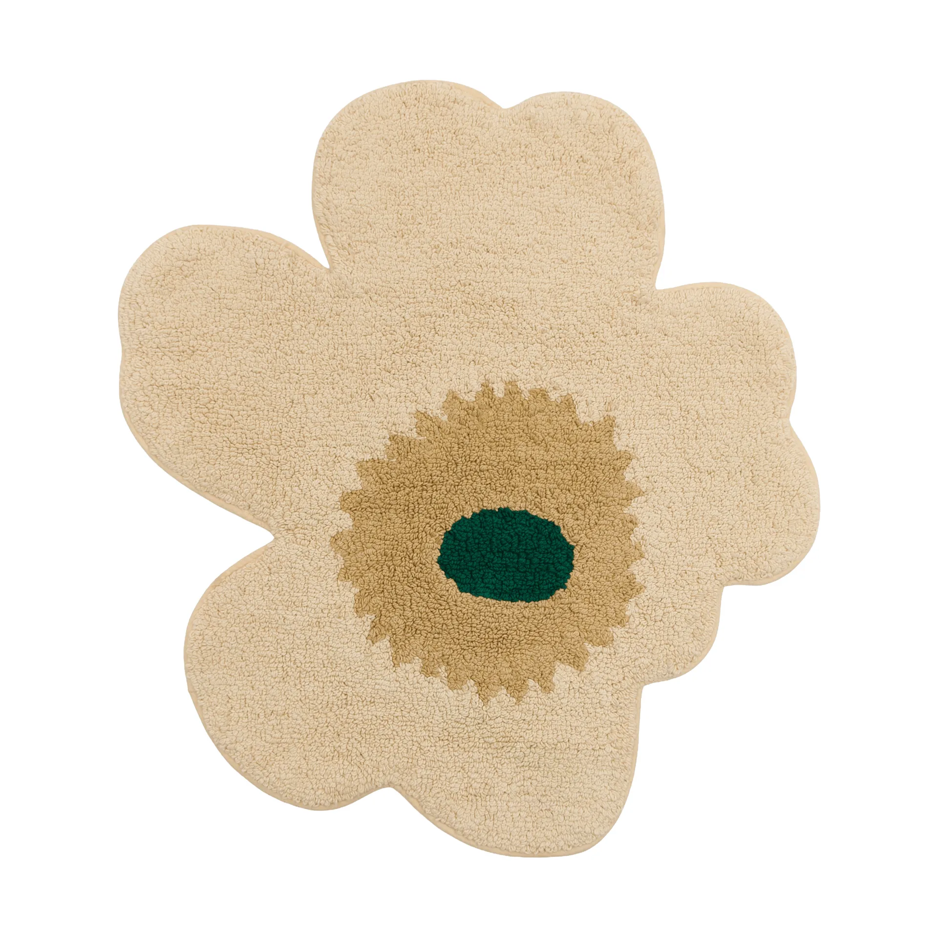 Unikko bathroom mat 73x74 cm, Hay-sand-emerald Marimekko